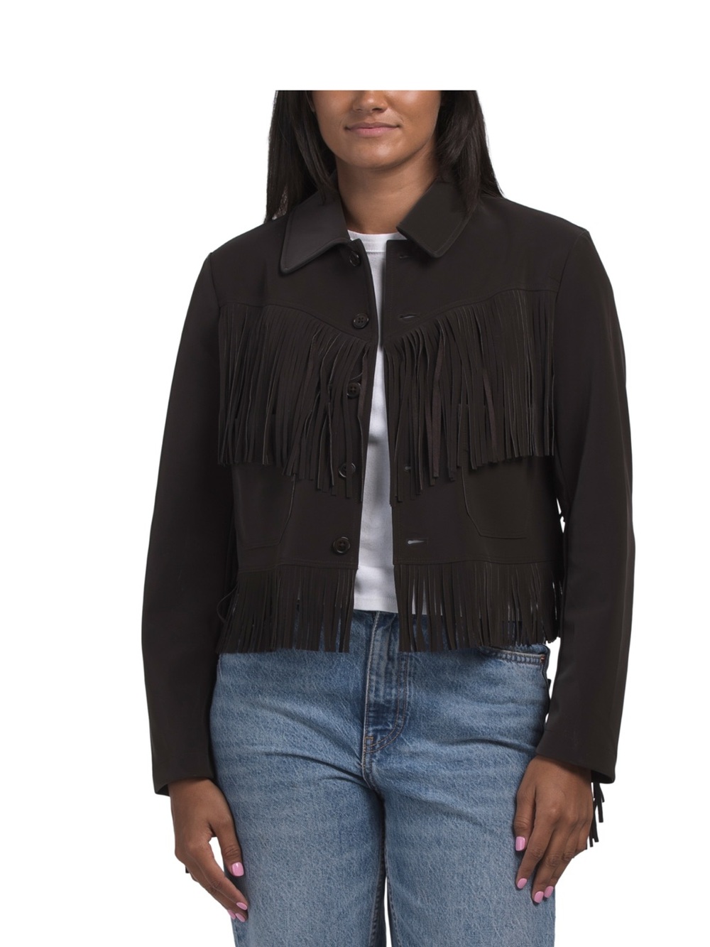 Jason Wu Fringe Faux Leather Jacket